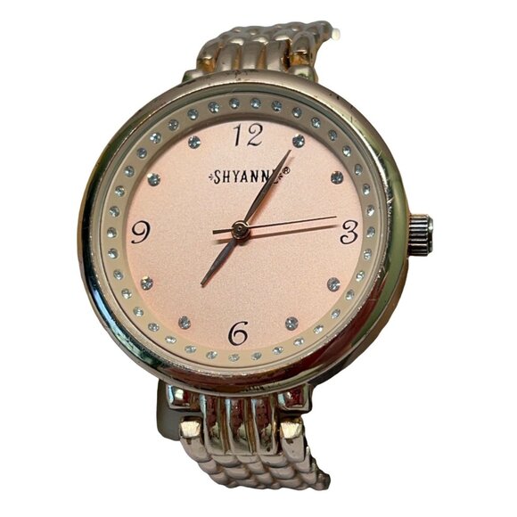 Shyanne Womens Chain Watch Rose Gold Tone Rhinestones Pink Bracelet - Picture 6 of 6